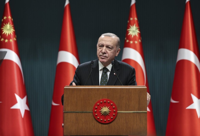 أردوغان يخاطب وسائل الإعلام بعد اجتماع لمجلس الوزراء في أنقرة